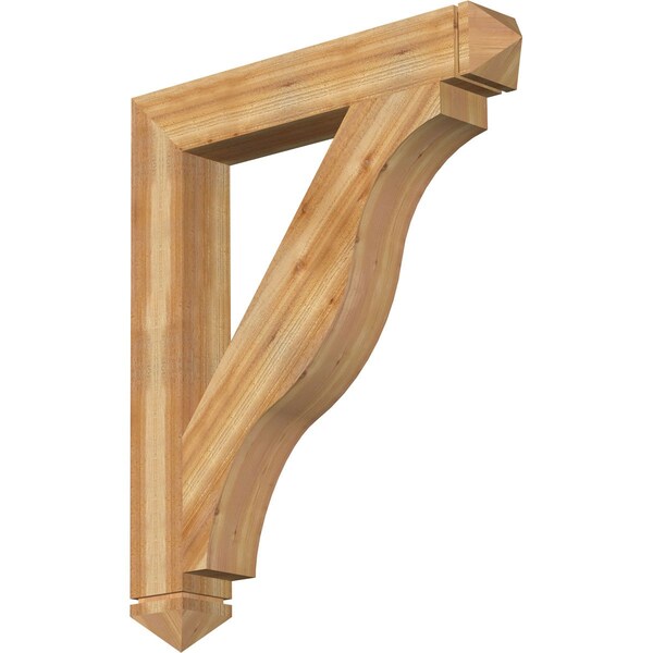Ekena Millwork Funston Arts & Crafts Rough Sawn Bracket, Western Red Cedar, 6"W x 40"D x 48"H BKT06X40X48FST03RWR - main